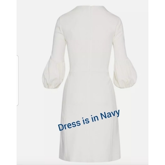 WORTH Navy V Neck Puff Sleeve Dress - Picture 4 of 10
